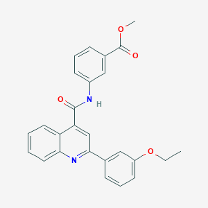 molecular formula C26H22N2O4 B444359 Methyl 3-({[2-(3-ethoxyphenyl)-4-quinolinyl]carbonyl}amino)benzoate 