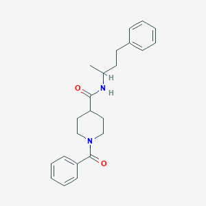 molecular formula C23H28N2O2 B4443604 1-benzoyl-N-(1-methyl-3-phenylpropyl)-4-piperidinecarboxamide 