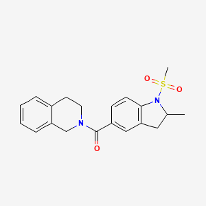 molecular formula C20H22N2O3S B4443645 2-{[2-methyl-1-(methylsulfonyl)-2,3-dihydro-1H-indol-5-yl]carbonyl}-1,2,3,4-tetrahydroisoquinoline 