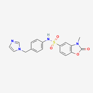 molecular formula C18H16N4O4S B4443685 N-[4-(1H-imidazol-1-ylmethyl)phenyl]-3-methyl-2-oxo-2,3-dihydro-1,3-benzoxazole-5-sulfonamide 