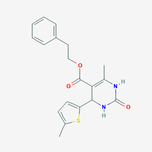 molecular formula C19H20N2O3S B444369 2-Phenylethyl 6-methyl-4-(5-methyl-2-thienyl)-2-oxo-1,2,3,4-tetrahydro-5-pyrimidinecarboxylate CAS No. 6043-75-0