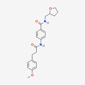 molecular formula C22H26N2O4 B4443702 4-{[3-(4-methoxyphenyl)propanoyl]amino}-N-(tetrahydro-2-furanylmethyl)benzamide 