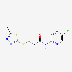 N-(5-chloro-2-pyridinyl)-3-[(5-methyl-1,3,4-thiadiazol-2-yl)thio]propanamide