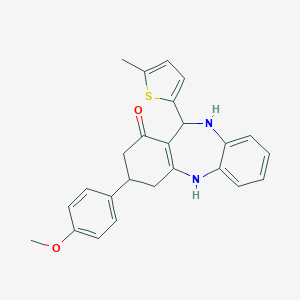 molecular formula C25H24N2O2S B444373 9-(4-Methoxyphenyl)-6-(5-methyl-2-thienyl)-5,6,8,9,10,11-hexahydrobenzo[b][1,4]benzodiazepin-7-one 