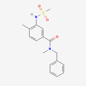 molecular formula C17H20N2O3S B4443751 N-benzyl-N,4-dimethyl-3-[(methylsulfonyl)amino]benzamide 