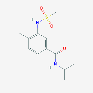 molecular formula C12H18N2O3S B4443867 N-isopropyl-4-methyl-3-[(methylsulfonyl)amino]benzamide 