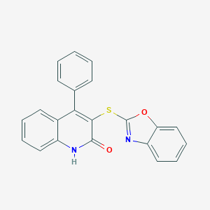 molecular formula C22H14N2O2S B444388 3-Benzoxazol-2-ylthio-4-phenylquinolin-2-ol CAS No. 374084-77-2