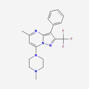 5-methyl-7-(4-methyl-1-piperazinyl)-3-phenyl-2-(trifluoromethyl)pyrazolo[1,5-a]pyrimidine