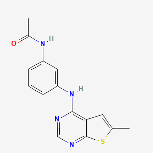 molecular formula C15H14N4OS B4443891 N-{3-[(6-methylthieno[2,3-d]pyrimidin-4-yl)amino]phenyl}acetamide 