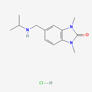 molecular formula C13H20ClN3O B4443896 5-[(isopropylamino)methyl]-1,3-dimethyl-1,3-dihydro-2H-benzimidazol-2-one hydrochloride 