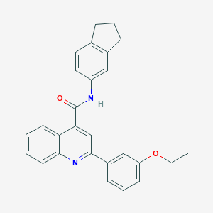 molecular formula C27H24N2O2 B444391 N-(2,3-dihydro-1H-inden-5-yl)-2-(3-ethoxyphenyl)quinoline-4-carboxamide 