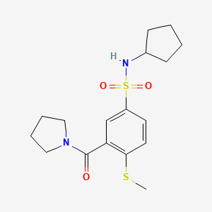 N-cyclopentyl-4-(methylthio)-3-(1-pyrrolidinylcarbonyl)benzenesulfonamide