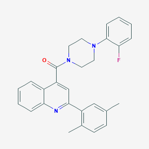 molecular formula C28H26FN3O B444393 2-(2,5-Dimethylphenyl)-4-{[4-(2-fluorophenyl)-1-piperazinyl]carbonyl}quinoline 