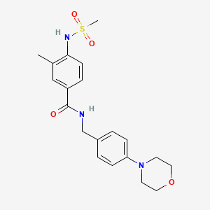 molecular formula C20H25N3O4S B4443961 3-methyl-4-[(methylsulfonyl)amino]-N-[4-(4-morpholinyl)benzyl]benzamide 