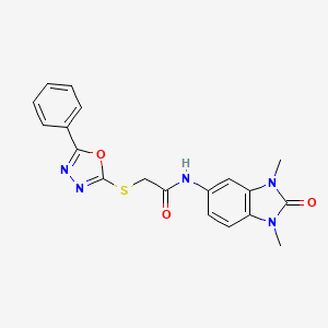 N-(1,3-dimethyl-2-oxo-2,3-dihydro-1H-benzimidazol-5-yl)-2-[(5-phenyl-1,3,4-oxadiazol-2-yl)thio]acetamide