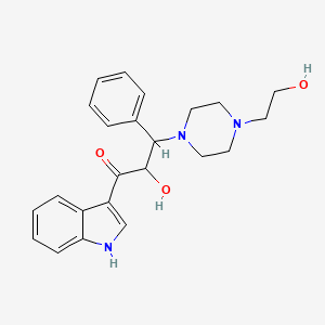 2-hydroxy-3-[4-(2-hydroxyethyl)-1-piperazinyl]-1-(1H-indol-3-yl)-3-phenyl-1-propanone