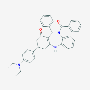 molecular formula C36H35N3O2 B444398 5-benzoyl-9-[4-(diethylamino)phenyl]-6-phenyl-8,9,10,11-tetrahydro-6H-benzo[b][1,4]benzodiazepin-7-one 
