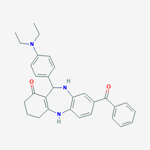 3-Benzoyl-6-[4-(diethylamino)phenyl]-5,6,8,9,10,11-hexahydrobenzo[b][1,4]benzodiazepin-7-one