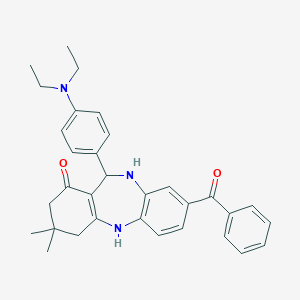 molecular formula C32H35N3O2 B444409 3-benzoyl-6-[4-(diethylamino)phenyl]-9,9-dimethyl-6,8,10,11-tetrahydro-5H-benzo[b][1,4]benzodiazepin-7-one CAS No. 354539-05-2