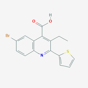 molecular formula C16H12BrNO2S B444415 6-Bromo-3-ethyl-2-thien-2-ylquinoline-4-carboxylic acid 