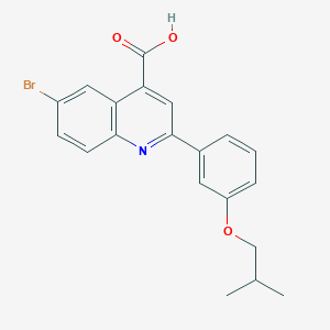 molecular formula C20H18BrNO3 B444416 6-Bromo-2-(3-isobutoxyphenyl)quinoline-4-carboxylic acid CAS No. 489451-29-8