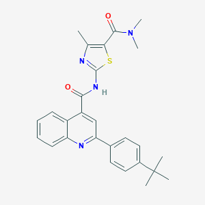 molecular formula C27H28N4O2S B444419 2-(4-tert-butylphenyl)-N-[5-(dimethylcarbamoyl)-4-methyl-1,3-thiazol-2-yl]quinoline-4-carboxamide 