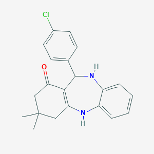 molecular formula C21H21ClN2O B444426 11-(4-chlorophenyl)-3,3-dimethyl-2,3,4,5,10,11-hexahydro-1H-dibenzo[b,e][1,4]diazepin-1-one CAS No. 372507-13-6