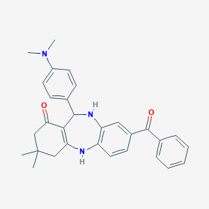 molecular formula C30H31N3O2 B444436 3-Benzoyl-6-[4-(dimethylamino)phenyl]-9,9-dimethyl-6,8,10,11-tetrahydro-5H-benzo[b][1,4]benzodiazepin-7-one CAS No. 374105-05-2