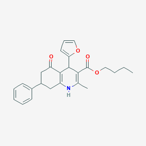 molecular formula C25H27NO4 B444441 Butyl 4-(furan-2-yl)-2-methyl-5-oxo-7-phenyl-1,4,5,6,7,8-hexahydroquinoline-3-carboxylate CAS No. 6049-01-0