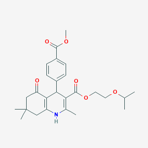 molecular formula C26H33NO6 B444444 2-Propan-2-yloxyethyl 4-(4-methoxycarbonylphenyl)-2,7,7-trimethyl-5-oxo-1,4,6,8-tetrahydroquinoline-3-carboxylate CAS No. 5856-25-7