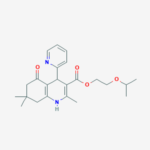 molecular formula C23H30N2O4 B444446 2-Isopropoxyethyl 2,7,7-trimethyl-5-oxo-4-(2-pyridinyl)-1,4,5,6,7,8-hexahydro-3-quinolinecarboxylate 