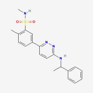 N,2-dimethyl-5-[6-(1-phenylethylamino)pyridazin-3-yl]benzenesulfonamide