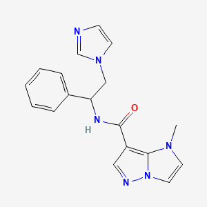 N-[2-(1H-imidazol-1-yl)-1-phenylethyl]-1-methyl-1H-imidazo[1,2-b]pyrazole-7-carboxamide