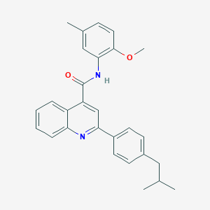 molecular formula C28H28N2O2 B444464 N-(2-methoxy-5-methylphenyl)-2-[4-(2-methylpropyl)phenyl]quinoline-4-carboxamide 
