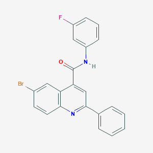 molecular formula C22H14BrFN2O B444465 6-bromo-N-(3-fluorophenyl)-2-phenylquinoline-4-carboxamide 