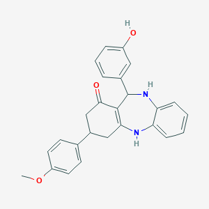 molecular formula C26H24N2O3 B444466 6-(3-Hydroxyphenyl)-9-(4-methoxyphenyl)-5,6,8,9,10,11-hexahydrobenzo[b][1,4]benzodiazepin-7-one 