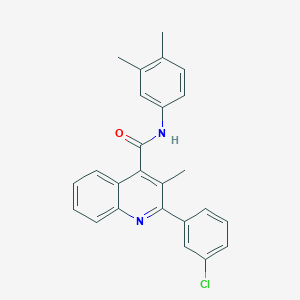 molecular formula C25H21ClN2O B444471 2-(3-chlorophenyl)-N-(3,4-dimethylphenyl)-3-methylquinoline-4-carboxamide 