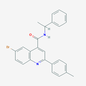 molecular formula C25H21BrN2O B444472 6-bromo-2-(4-methylphenyl)-N-(1-phenylethyl)quinoline-4-carboxamide 