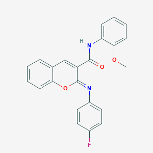 molecular formula C23H17FN2O3 B444475 (2Z)-2-[(4-fluorophenyl)imino]-N-(2-methoxyphenyl)-2H-chromene-3-carboxamide 