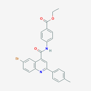 molecular formula C26H21BrN2O3 B444476 Ethyl 4-({[6-bromo-2-(4-methylphenyl)-4-quinolinyl]carbonyl}amino)benzoate 