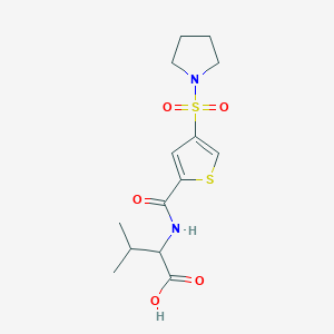 3-Methyl-2-[(4-pyrrolidin-1-ylsulfonylthiophene-2-carbonyl)amino]butanoic acid