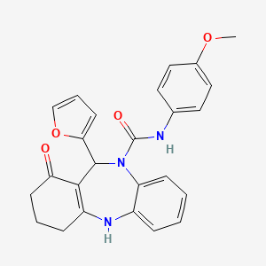 11-(2-furyl)-N-(4-methoxyphenyl)-1-oxo-1,2,3,4,5,11-hexahydro-10H-dibenzo[b,e][1,4]diazepine-10-carboxamide