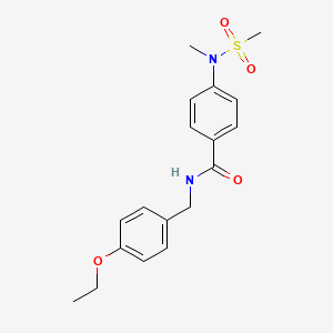 molecular formula C18H22N2O4S B4444798 N-(4-ethoxybenzyl)-4-[methyl(methylsulfonyl)amino]benzamide 