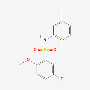 N-(2,5-DIMETHYLPHENYL)-5-FLUORO-2-METHOXYBENZENE-1-SULFONAMIDE