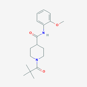 1-(2,2-dimethylpropanoyl)-N-(2-methoxyphenyl)piperidine-4-carboxamide