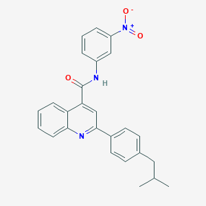 molecular formula C26H23N3O3 B444482 2-[4-(2-methylpropyl)phenyl]-N-(3-nitrophenyl)quinoline-4-carboxamide 