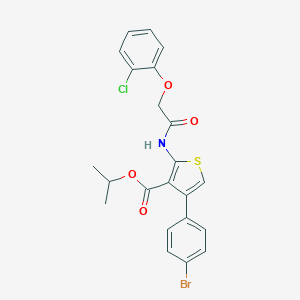 molecular formula C22H19BrClNO4S B444484 Isopropyl 4-(4-bromophenyl)-2-{[(2-chlorophenoxy)acetyl]amino}-3-thiophenecarboxylate 