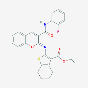 ethyl 2-({3-[(2-fluoroanilino)carbonyl]-2H-chromen-2-ylidene}amino)-4,5,6,7-tetrahydro-1-benzothiophene-3-carboxylate