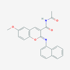 molecular formula C23H18N2O4 B444493 N-acetyl-6-methoxy-2-naphthalen-1-yliminochromene-3-carboxamide CAS No. 330158-18-4