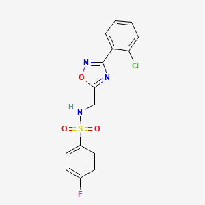 N-{[3-(2-chlorophenyl)-1,2,4-oxadiazol-5-yl]methyl}-4-fluorobenzenesulfonamide